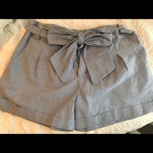 Lauren James Seersucker Bow Shorts